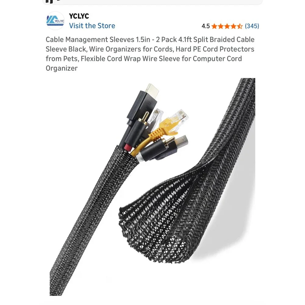 New YCLYC Cable Management Sleeve 8.2 Foot - 1.5